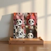 Panda plush backpack, doll girl, new canvas bag, single-shoulder bag, large-capacity tote bag, commuter crossbody bag details Picture